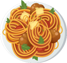 a plate with spaghetti. Better as a basic menu.