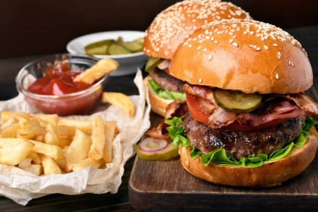 This is the most delicious burger menu that comes with French fries.